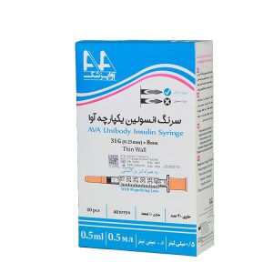 فروش آنلاین سرنگ انسولین 0/5 سی سی یکپارچه آوا Online sale of 0.5 cc insulin syringe integrated with Ava